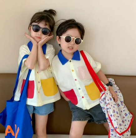 KYII Girl Summer children Korean shirt Versatile short sleeve Top kyii0004