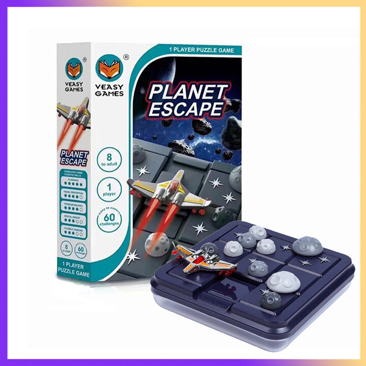 Asteroid Escape 60 Challenges - Fun Puzzle Travel Board Game | Brainteaser Toys for Kids 5+ Years Old | Children Birthday Gift for Boys and Girls | Smart IQ Training